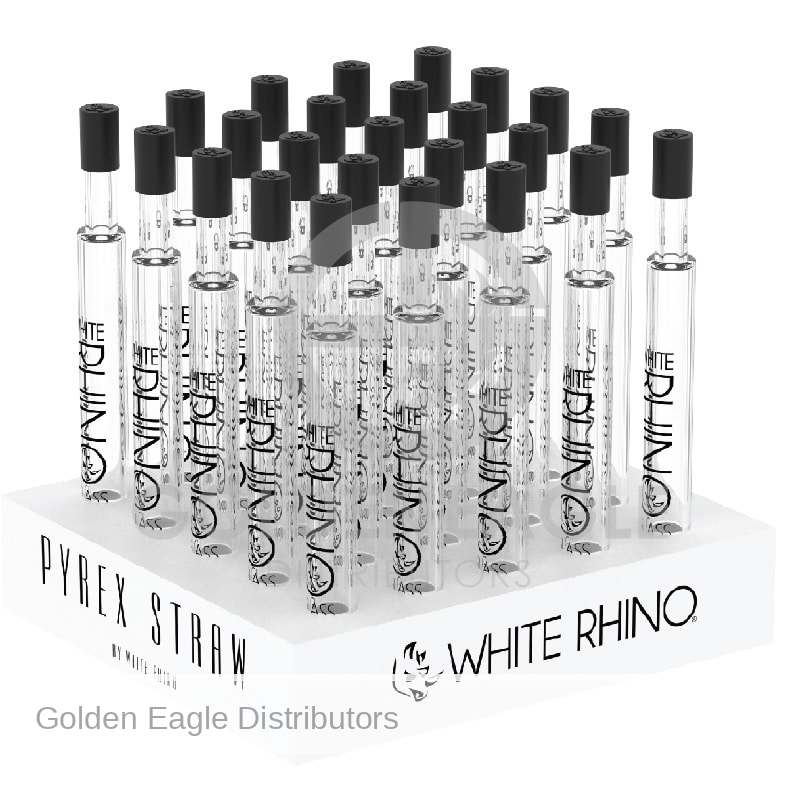 White Rhino Pyrex V2 Dab Straw with Silicone CAP 25 / Display