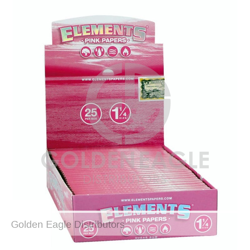ELEMENTS - Pink 1 ROLLING PAPER -25 Booklet / Display