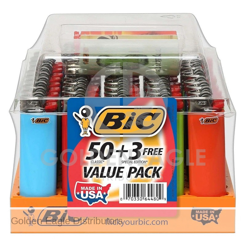 BIC Regular 50 + 3 Free LIGHTERs - 53 LIGHTERs / Display