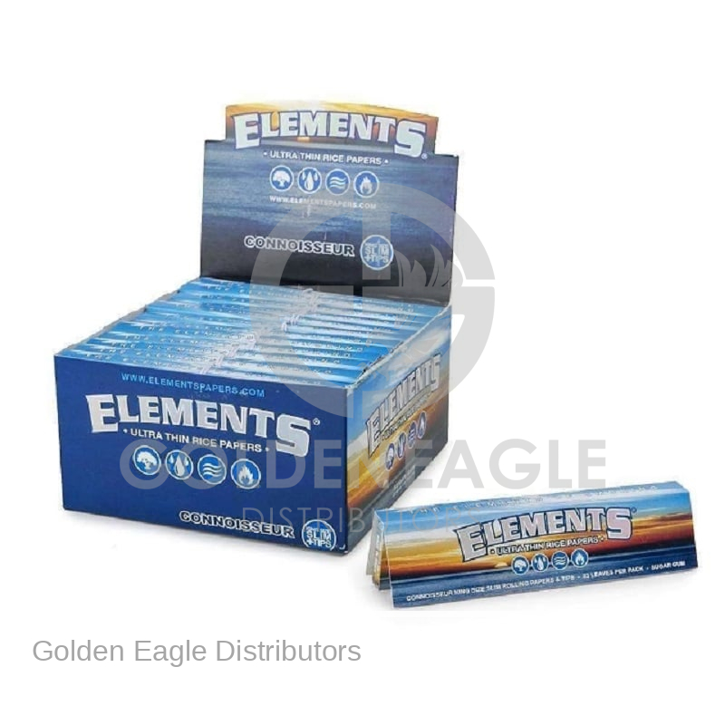 ELEMENTS - ROLLING PAPERS King Size Slim Connoisseur w/ Tips (32ct) - 24 / Display
