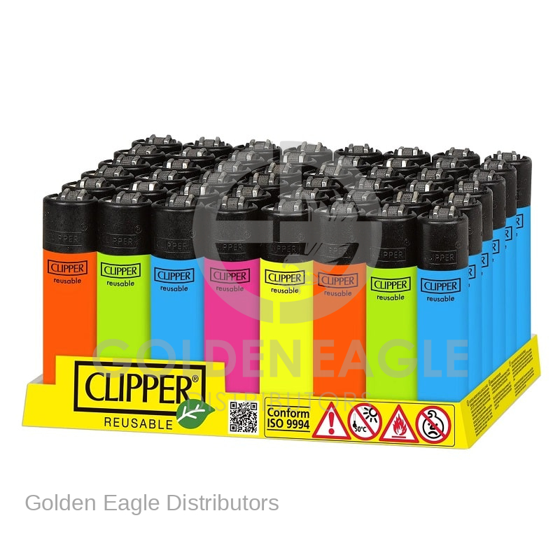 Clipper LIGHTERs - Solid Fluo Assorted - 48 / Display