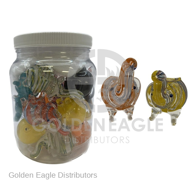 Elephant Shape Mini Hand PIPE Mix Colors - 17 / Jar