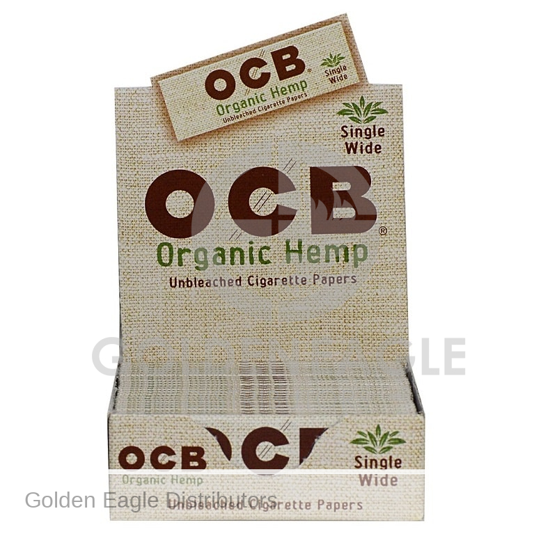 OCB - Organic Hemp ROLLING PAPERS Single Wide - 24 / Display