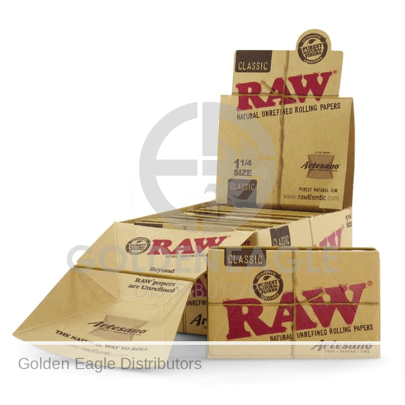 RAW - Unrefined Artesano ROLLING PAPERS 1  with Tips - 15 / Display