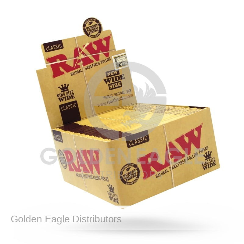 RAW - King Size Wide PAPERS 33 Leaves - 50 / Display