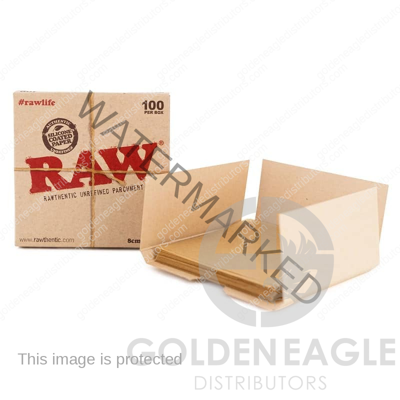 RAW - Unrefined Parchment Paper Squares 5 x 5 100 SHEET Pack