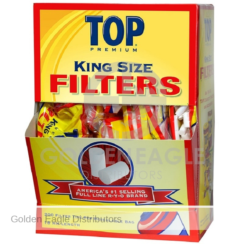 TOP Premium King Size Filter Tips - Display of 16 Bags