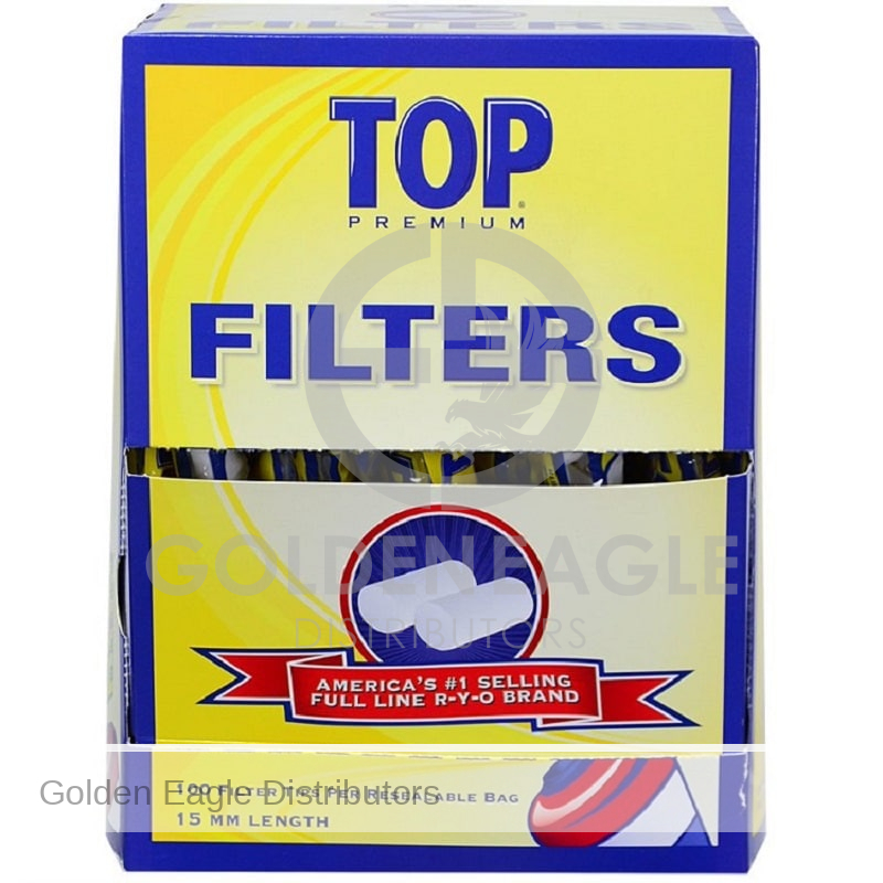 TOP Premium 15mm Filter Tips - Display of 30 Bags