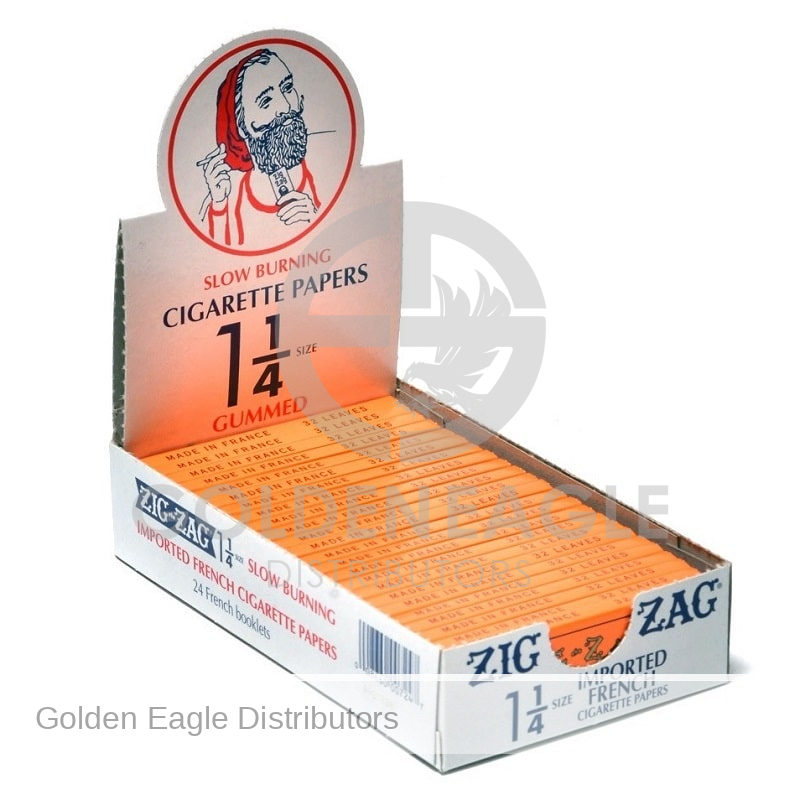 Zig-Zag - French Orange Gummed 1 ROLLING PAPERS 32ct- 24 Booklets / Display